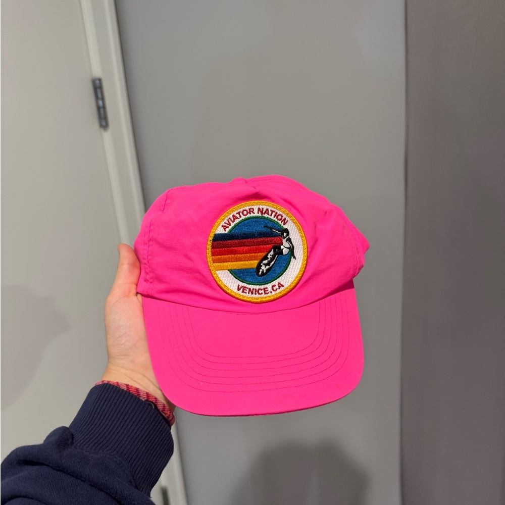 Aviator Nation Pink Embroidered Patch Hat